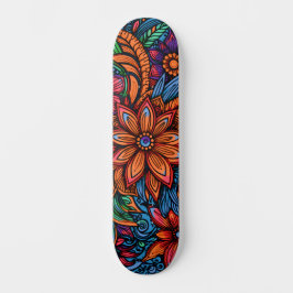 Abstrakte urbane Kunst Inspiriert Retro-Blume Skateboard