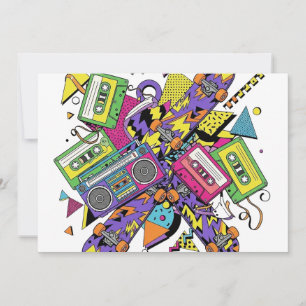 Abstrakte urbane Vibes mit Retro-Farben Einladung