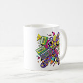 Abstrakte urbane Vibes mit Retro-Farben Kaffeetasse (VorderseiteRechts)