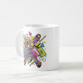 Abstrakte urbane Vibes mit Retro-Farben Kaffeetasse (Vorderseite Links)