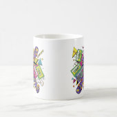 Abstrakte urbane Vibes mit Retro-Farben Kaffeetasse (Mittel)