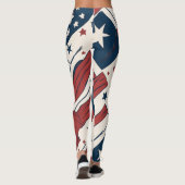 Abstrakte US Flagge am 4. Juli Leggings (Rückseite)
