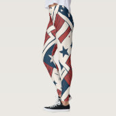 Abstrakte US Flagge am 4. Juli Leggings (Links)