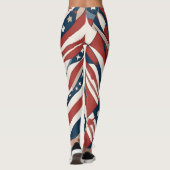 Abstrakte US Flagge am 4. Juli Leggings (Rückseite)