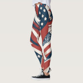 Abstrakte US Flagge am 4. Juli Leggings (Links)