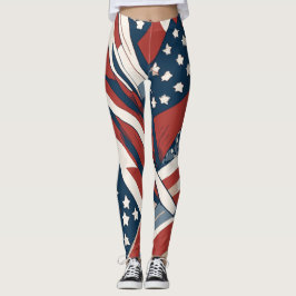 Abstrakte US Flagge am 4. Juli Leggings