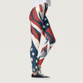 Abstrakte US Flagge am 4. Juli Leggings (Rechts)