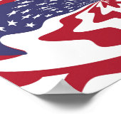Abstrakte US Flagge Amerikanische Patriotische Kun Poster (Ecke)