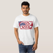 Abstrakte US Flagge Amerikanische Patriotische Kun T-Shirt (Vorne ganz)