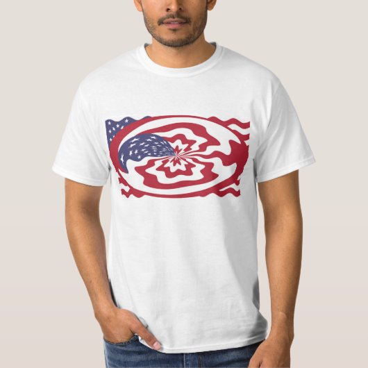 Abstrakte US Flagge Amerikanische Patriotische Kun T-Shirt (Vorderseite)