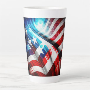 Abstrakte US-Flagge Latte Tasse
