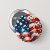 Abstrakte US-Flagge mit Rot, Weiß und Blau Button (Vorne & Hinten)