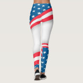 Abstrakte US-Flagge rot weiß und blau Leggings (Rückseite)