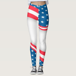 Abstrakte US-Flagge rot weiß und blau Leggings