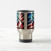 Abstrakte USA Flag Travel/ Tasse, 15 oz Reisebecher (Mittel)