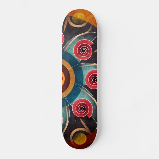 Abstrakte Vector Art Skateboard mit Blumenfarbe (Vorderseite)