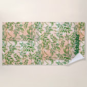 Abstrakte Vegetation auf Imitaten Hintergrund Holz Strandtuch (Vorderseite)