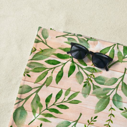 Abstrakte Vegetation auf Imitaten Hintergrund Holz Strandtuch (Beispiel)