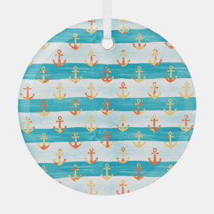 Abstrakte Verankerungen: Wasserfarbenstreifen-Must Ornament Aus Glas