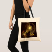 Abstrakte Verbindung Art Monogram Bag Tragetasche (Vorderseite (Produkt))