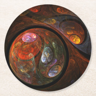 Abstrakte Verbindungsart Runder Pappuntersetzer