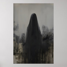 Abstrakte verschleierte Person Gothic Art druckbar Poster