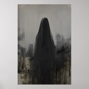 Abstrakte verschleierte Person Gothic Art druckbar Poster