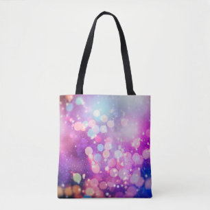 Abstrakte verschwommene blau-silberglänzende Schie Tasche