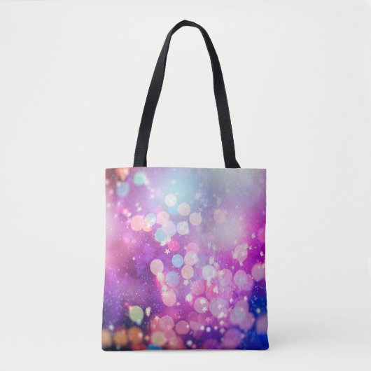 Abstrakte verschwommene blau-silberglänzende Schie Tasche (Vorderseite)