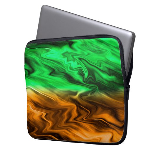 Abstrakte verschwommenes gepunktetes Muster in ora Laptopschutzhülle (Vorderseite Links)