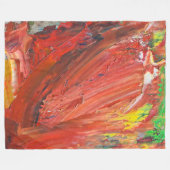 Abstrakte vertikale Geste in Rot Fleecedecke (Vorderseite (Horizontal))