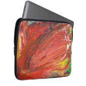 Abstrakte vertikale Geste in Rot Laptopschutzhülle (Vorne Rechts)