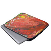 Abstrakte vertikale Geste in Rot Laptopschutzhülle (Vorne Knopf)