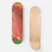 Abstrakte vertikale Geste in Rot Skateboard (Vorderseite)