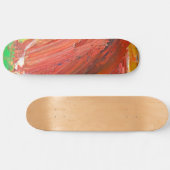 Abstrakte vertikale Geste in Rot Skateboard (Horizontal)