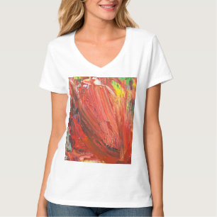 Abstrakte vertikale Geste in Rot T-Shirt
