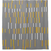 Abstrakte, vertikale Linien, grau, gelb, weiß Duschvorhang (Vorderseite)