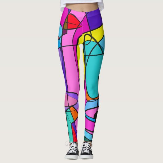 abstrakte Vielfarbigkeit Leggings (Vorderseite)
