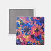 Abstrakte Vintage Blume Magnet (Vorderseite/Rückseite)