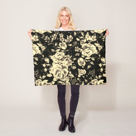 Abstrakte Vintage Blumenglastextur Fleecedecke (Beispiel)