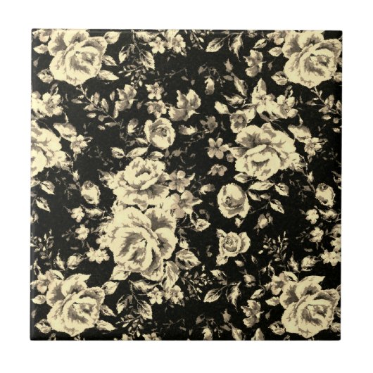 Abstrakte Vintage Blumenglastextur Fliese (Vorderseite)