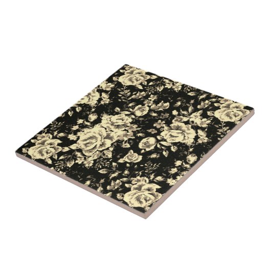 Abstrakte Vintage Blumenglastextur Fliese (Seite)