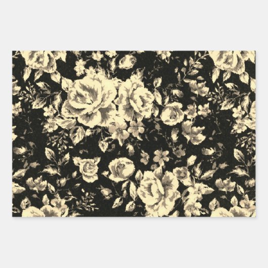 Abstrakte Vintage Blumenglastextur Geschenkpapier Set (Vorderseite)