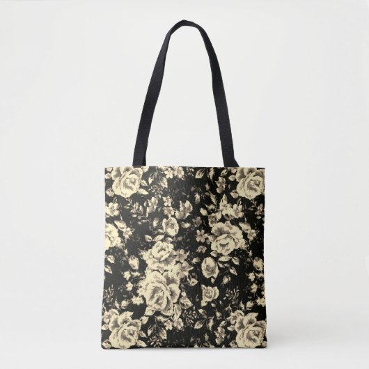 Abstrakte Vintage Blumenglastextur Tasche (Vorderseite)