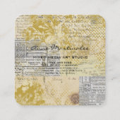 Abstrakte Vintage Collage Quadratische Visitenkarte (Rückseite)