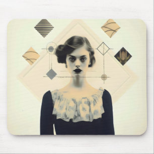 Abstrakte Vintage-Frau Mousepad