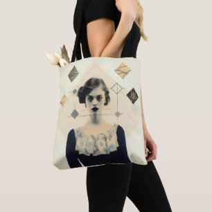 Abstrakte Vintage-Frau Tasche