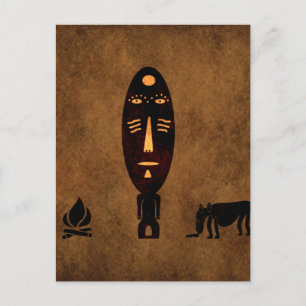 Abstrakte Vintage-Kunst der afrikanischen Stammesz Postkarte