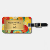 Abstrakte Vintage Kunst Großmutter Gepäckanhänger (Vorderseite horizontal)