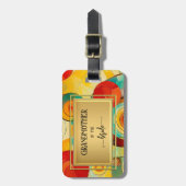 Abstrakte Vintage Kunst Großmutter Gepäckanhänger (Vorderseite vertikal)